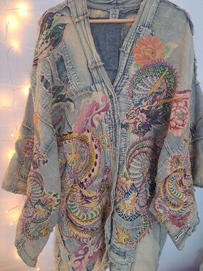 Magnolia Pearl Patchwork Dragon Daigo Kimono 🌸🐉✨